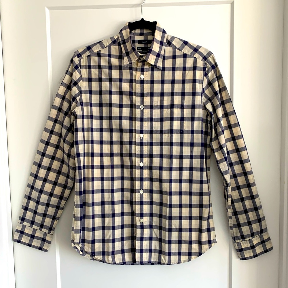Gap Classic Plaid Long Sleeve Button Down XS